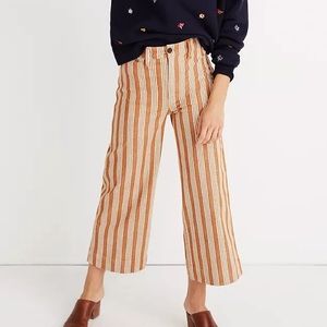Madewell emmet wide leg orange stripe pants 23